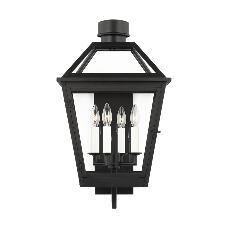 Hyannis 24.5" Textured Black Outdoor Lantern Wall Light