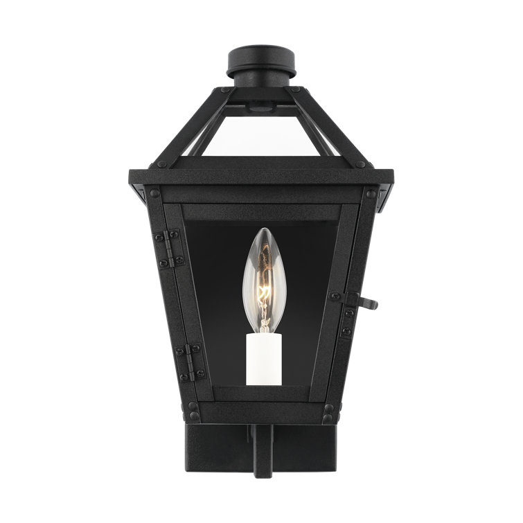 Hyannis Textured Black 13" Outdoor Lantern Wall Light