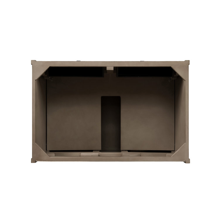 36" Whitewashed Walnut Single Wall-Mount Vanity with Solid Surface Top