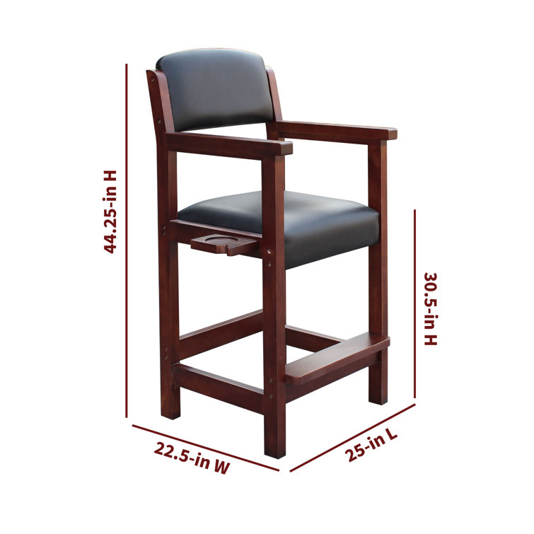 Cambridge Spectator 44'' Antique Walnut Chair with Leatherette Cushion