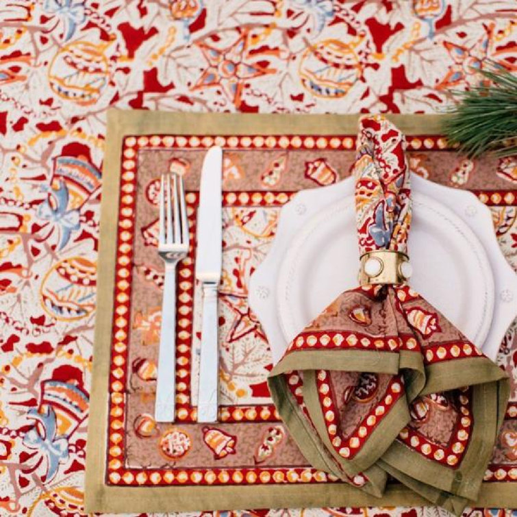 Noel Red and Green Christmas Napkin Set 19" x 19"