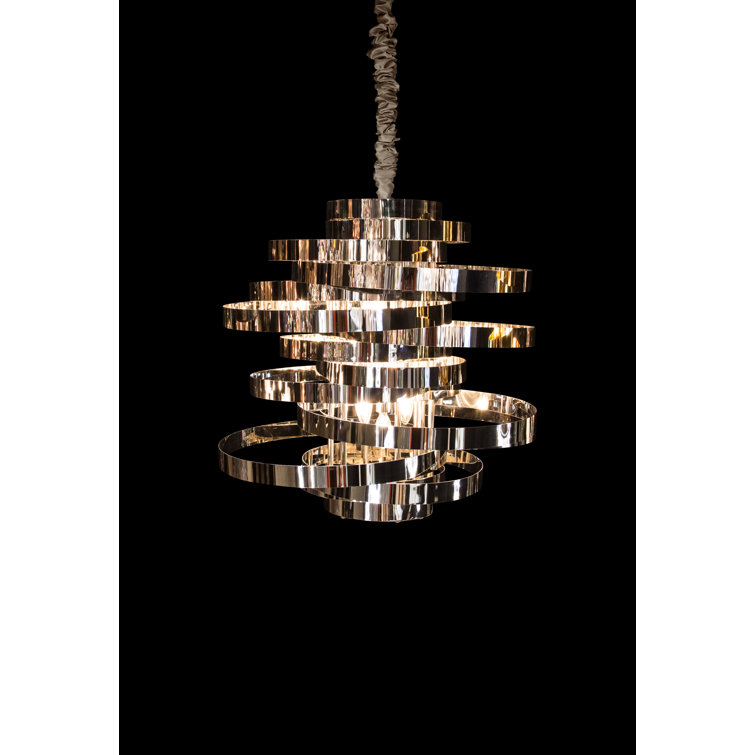 Hemispheres Silver 27.75" Contemporary Geometric Chandelier