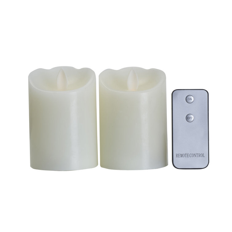 White Flameless LED Wax Pillar Candles Set