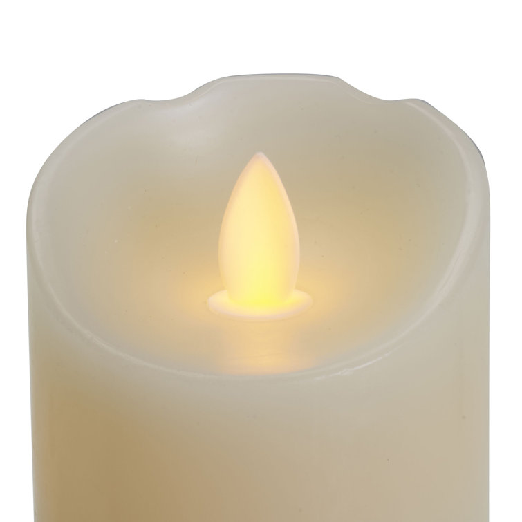 White Flameless LED Wax Pillar Candles Set