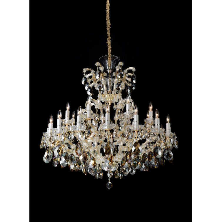 La Scala Glam Gold Crystal 25-Light Candle Chandelier