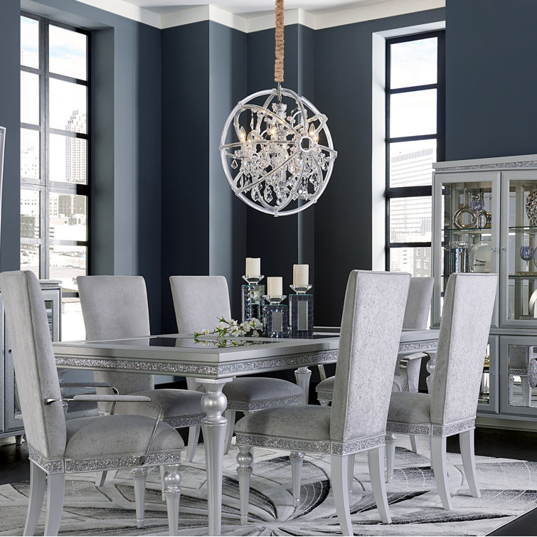 Galactic Chrome and Clear Crystal 6-Light Traditional Chandelier