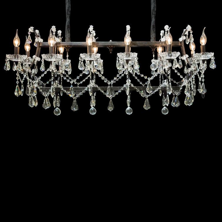 Black Crystal 12-Light Candle Chandelier