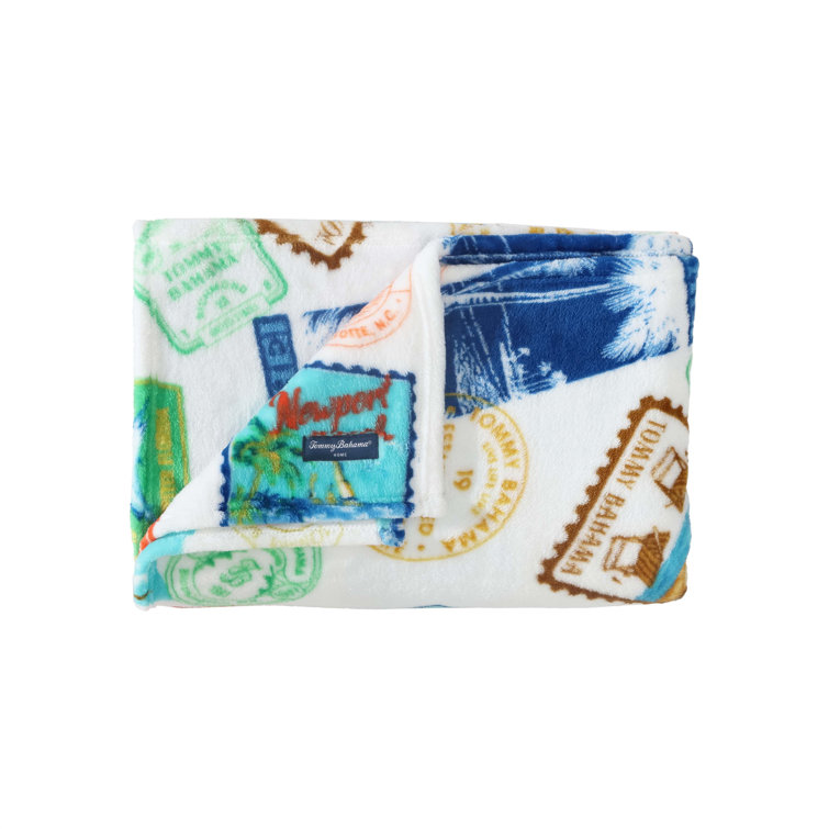 Bahama Express Blue Ultra Soft Plush Fleece Throw Blanket