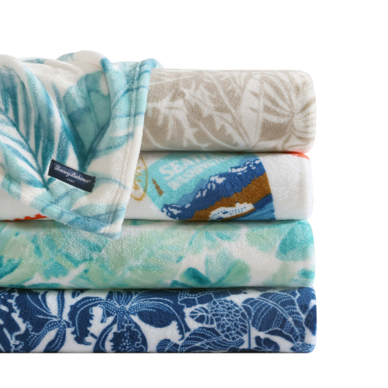 Costa Blanca Beige Reversible Fleece Throw Blanket 50" x 70"