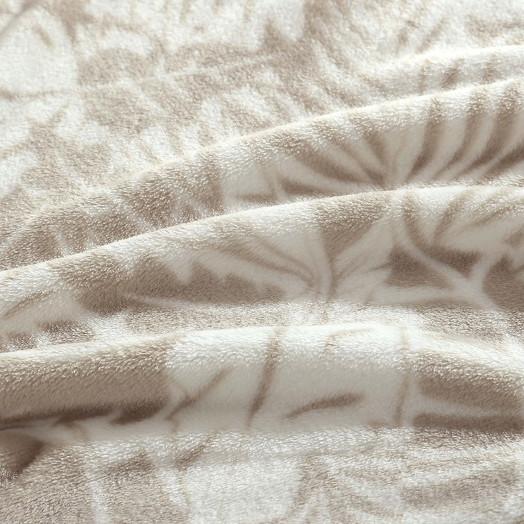 Costa Blanca Beige Reversible Fleece Throw Blanket 50" x 70"