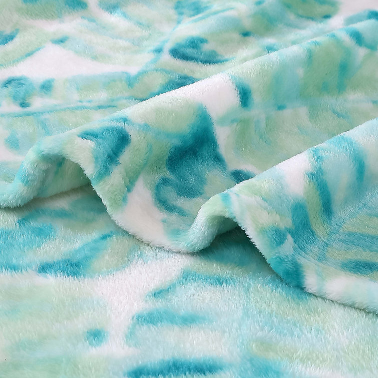 Weekend Green Tropical Plush Fleece Throw Blanket 50" x 70"