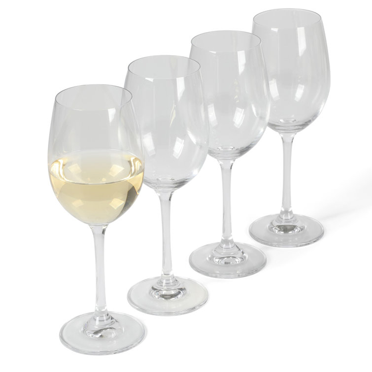 Clear 14 Oz Stemmed White Wine Glass Set of Four
