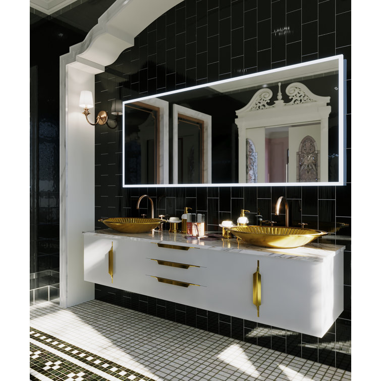 Gold Oval Tempered Glass Above-Counter Bathroom Vessel Sink