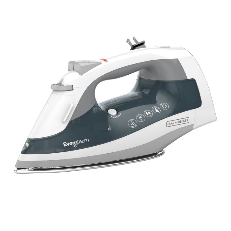 Black and Gray 1200 Watt Aluminum Steam Iron with Cord Reel