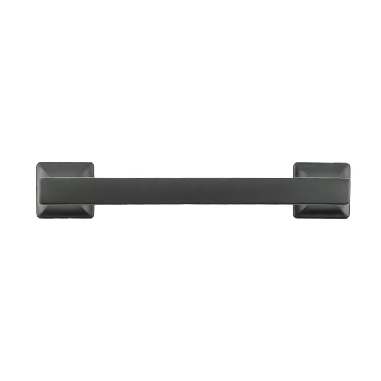 Matte Black Zinc Kitchen Cabinet Handle with Mounting Hardware, 5-1/16"