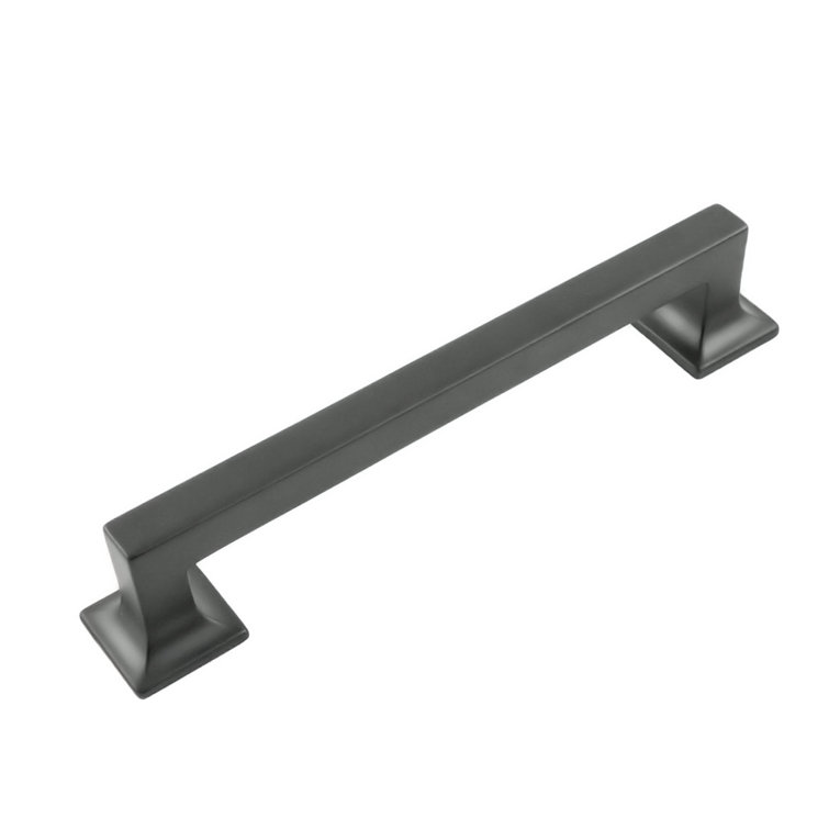 Matte Black Zinc Kitchen Cabinet Handle with Mounting Hardware, 5-1/16"