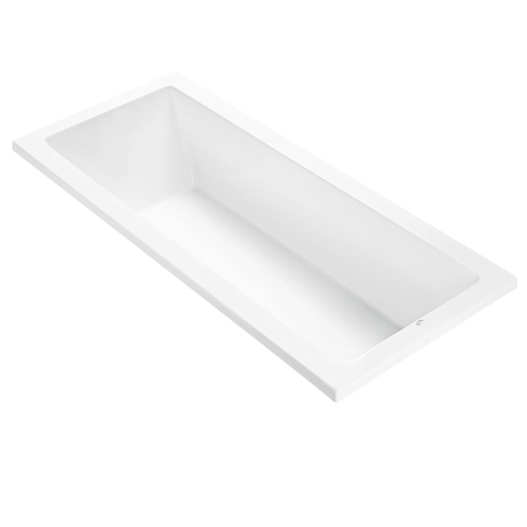 White Acrylic Drop-In Bathtub with Jets