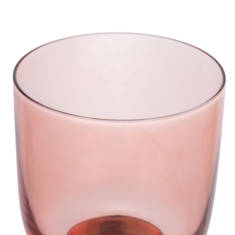 Colorful Hand-Blown Glass 6oz Footed Glassware Set