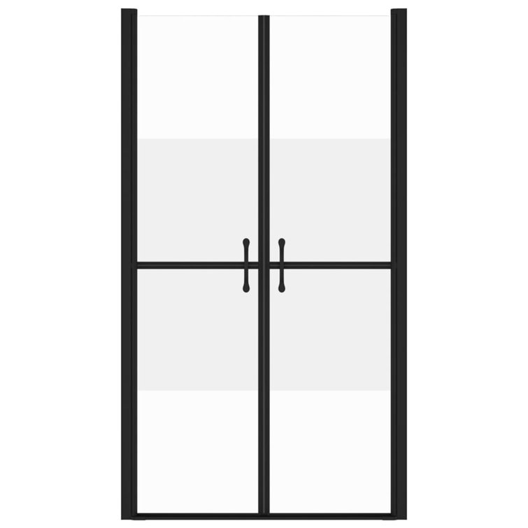 Black Framed Double Sliding Shower Door with Frosted Glass