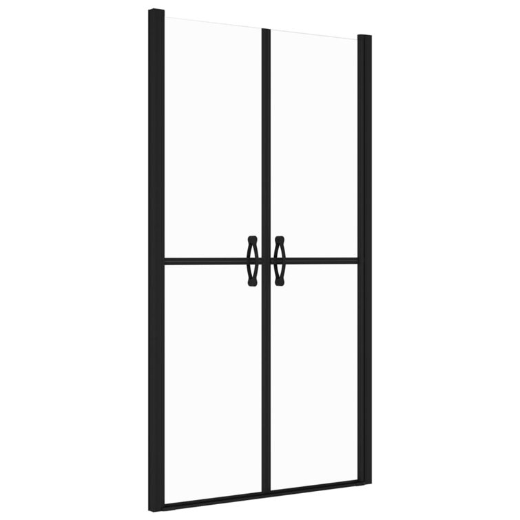 Black Framed Double Sliding Clear Glass Shower Door