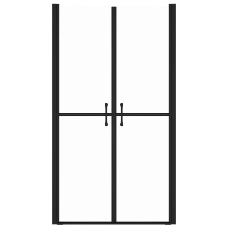 Black Framed Double Sliding Clear Glass Shower Door