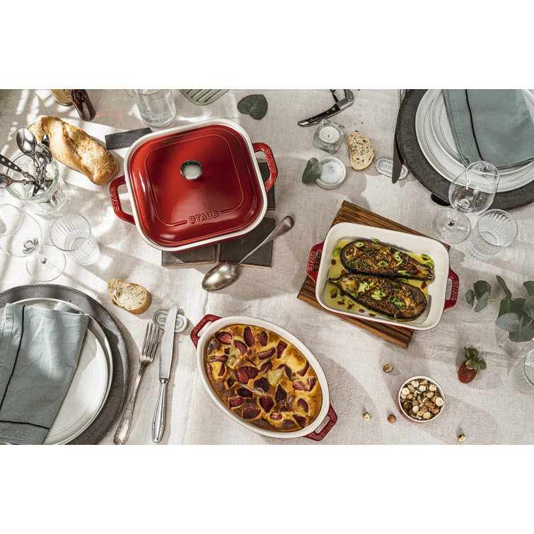 Cherry Red Ceramic 4-Piece Baking Dish Set