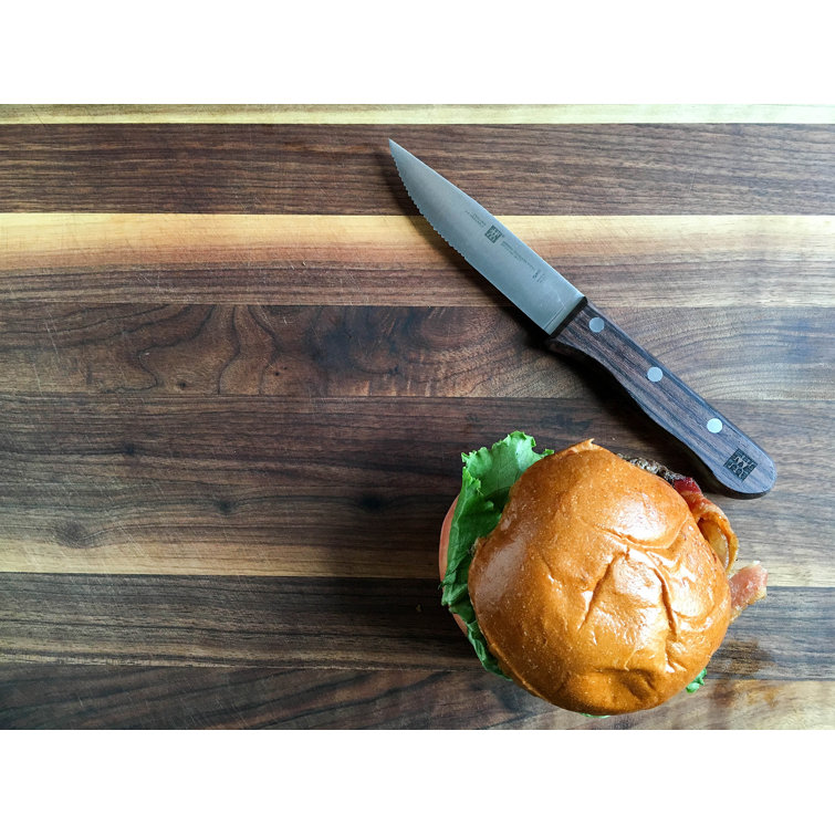 Dark Wood Handle Stainless Steel 4-Piece Steak Knife Set