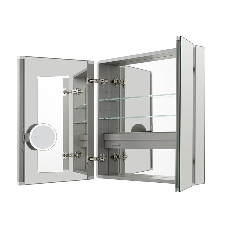 Royale 30'' Silver Medicine Cabinet with LED Mirror