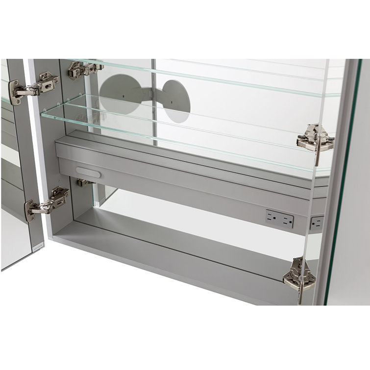Royale 30'' Silver Medicine Cabinet with LED Mirror