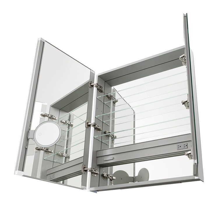 Royale 30" Silver Aluminum Medicine Cabinet with LED Mirror