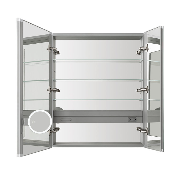Royale 30" Silver Aluminum Medicine Cabinet with LED Mirror