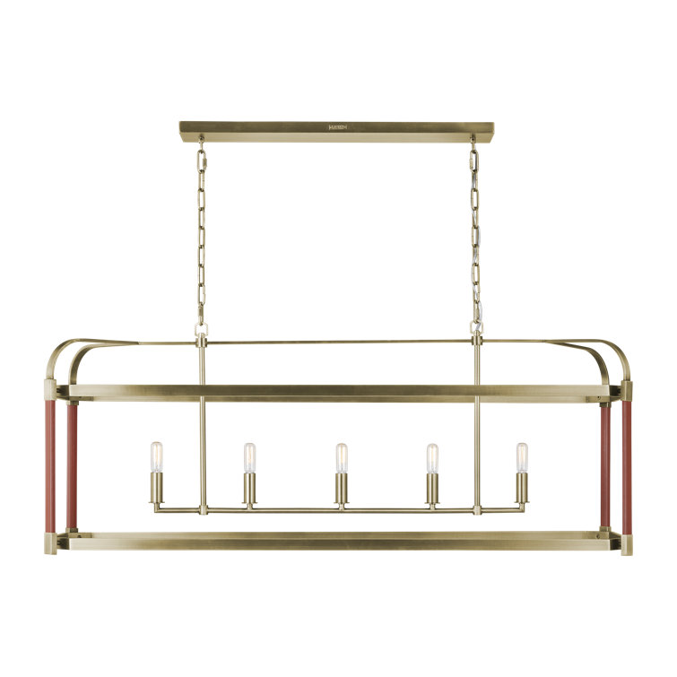 Hadley Brass Cage Linear Chandelier