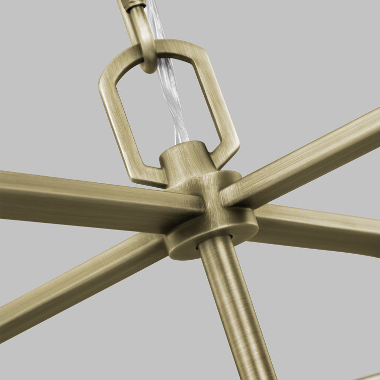 Hadley Elegance 4-Light Square Drum Pendant in Time Worn Brass