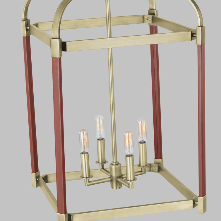 Hadley Medium 25.5" Time Worn Brass Indoor/Outdoor Drum Chandelier