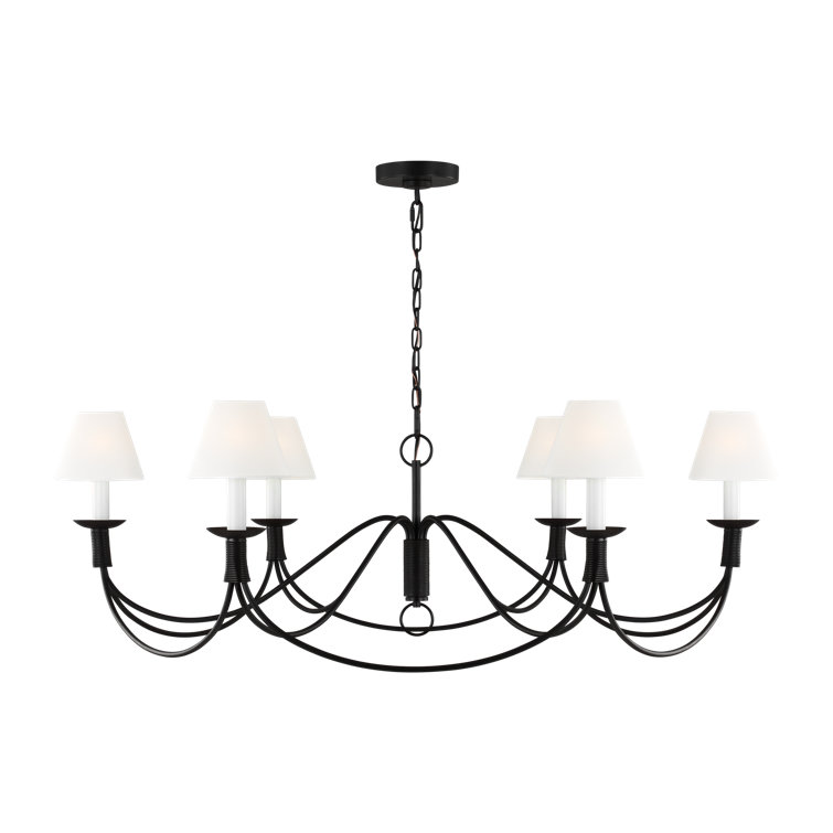 Elegant White 6-Light Urn-Shaped Traditional Chandelier