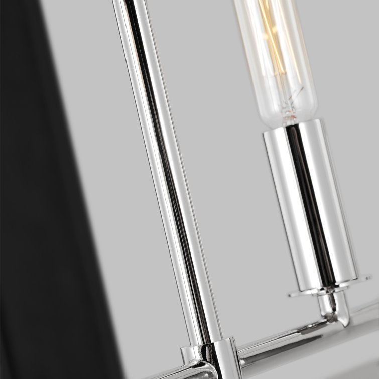 Hadley 49'' Polished Nickel Linear Cage Chandelier with Leather Details