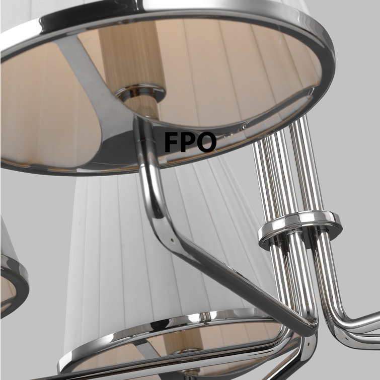 Esther Polished Nickel 5-Light Chandelier with Pleated Shades