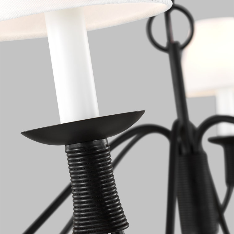 Elegant White 6-Light Urn-Shaped Traditional Chandelier