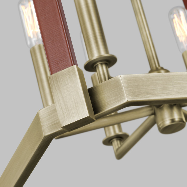 Hadley Time Worn Brass 6-Light Indoor/Outdoor Square Lantern