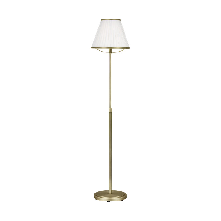 Esther Adjustable Gold Floor Lamp with White Shade