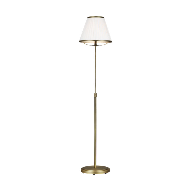 Esther Adjustable Gold Floor Lamp with White Shade