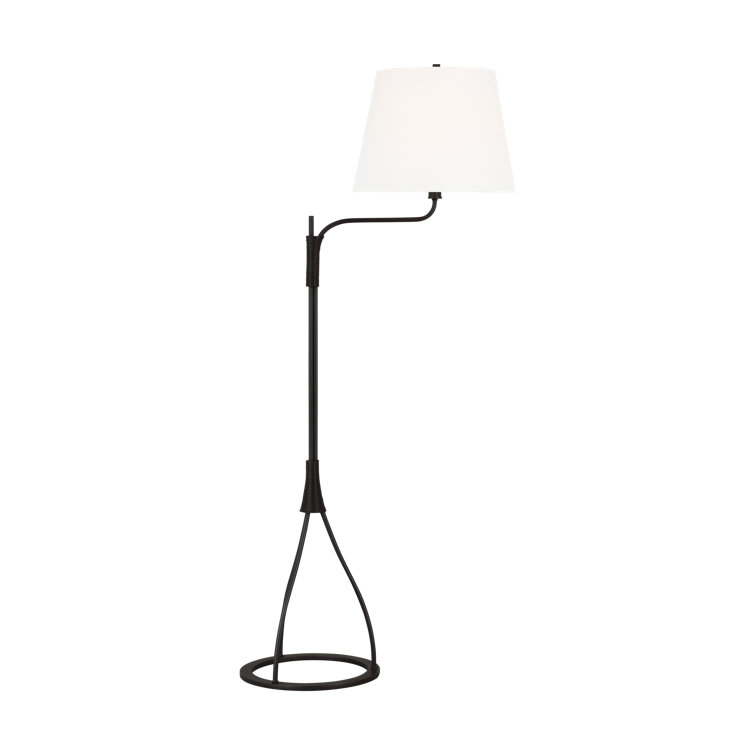 60" Adjustable White Arc Floor Lamp with Iron Base