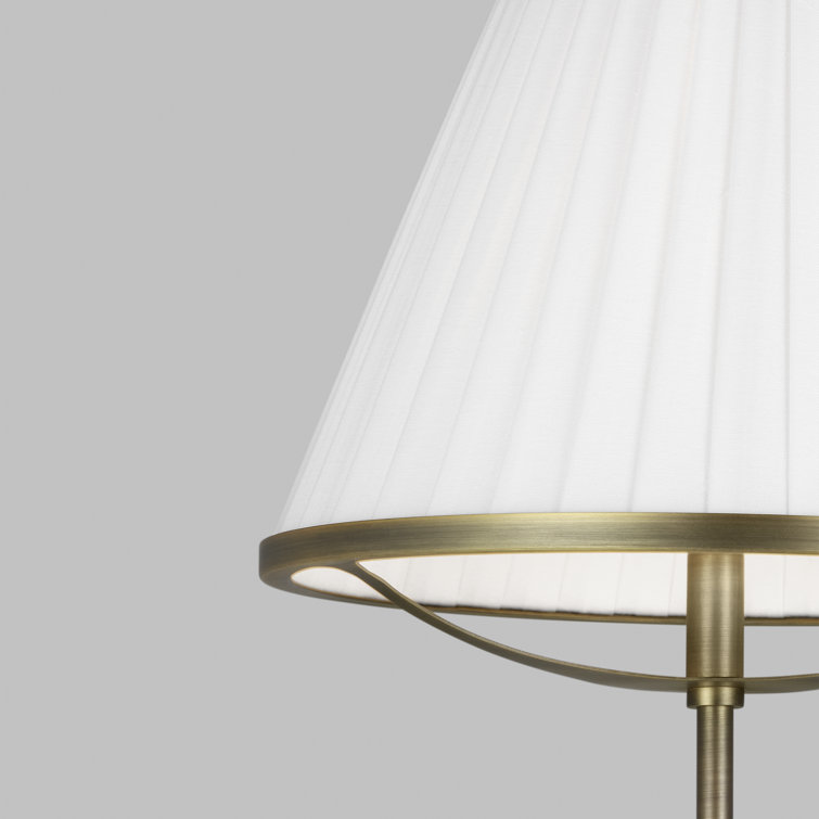 Esther Adjustable Gold Floor Lamp with White Shade