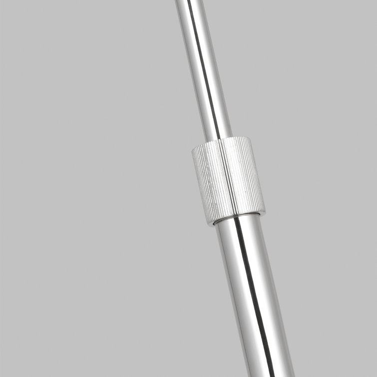 Esther Adjustable 65" White Linen Shade Floor Lamp in Polished Nickel