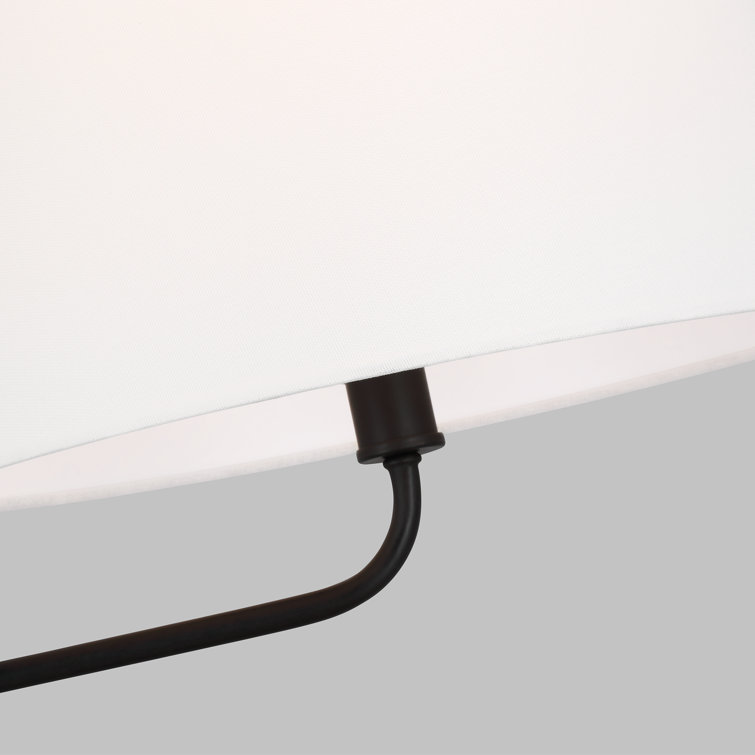 60" Adjustable White Arc Floor Lamp with Iron Base