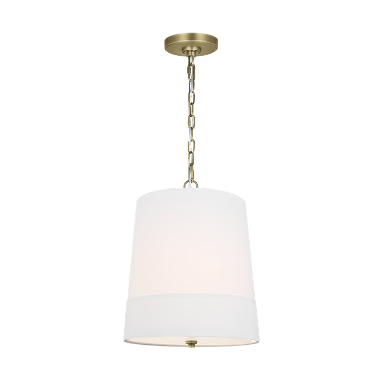 Time Worn Brass Dome Pendant Light with Brushed Nickel Finish