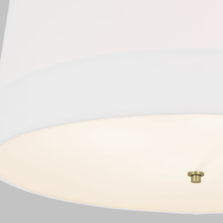 Ivie Time Worn Brass 26" Drum Pendant with Dimmable Light