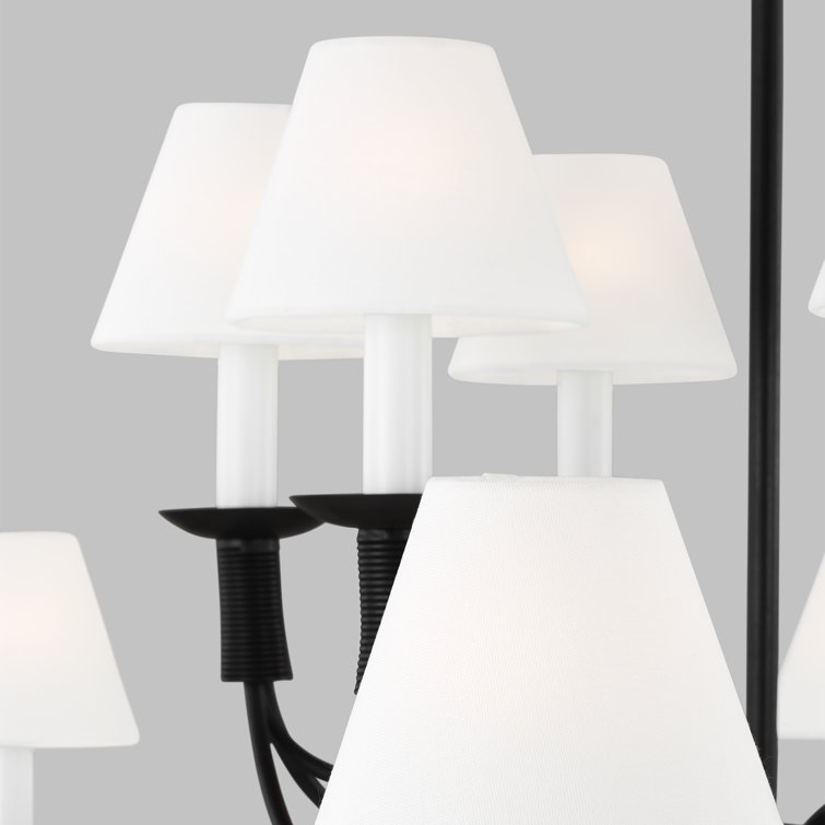 Sullivan White Iron 12-Light Dimmable Chandelier