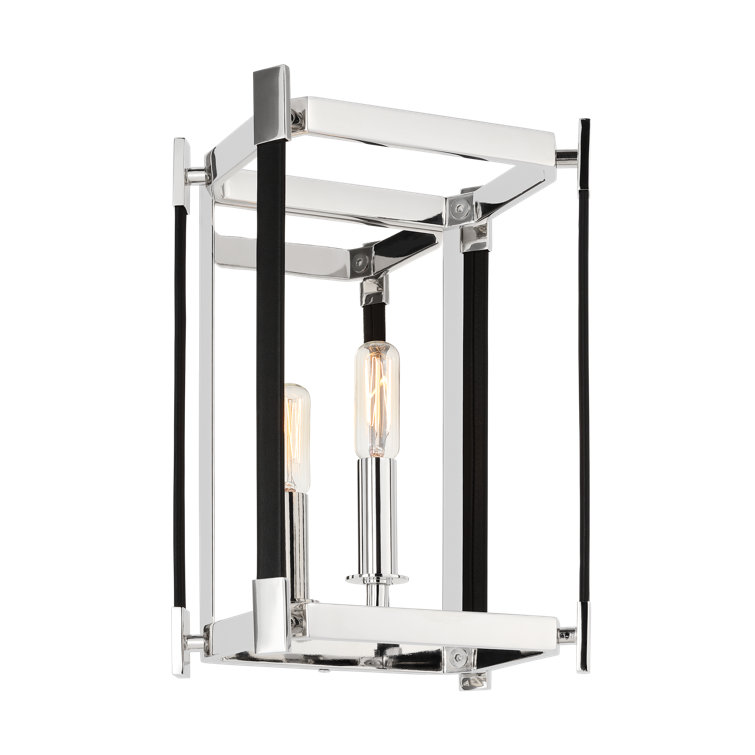 Hadley Modern Polished Nickel Rectangular Flush Mount Sconce