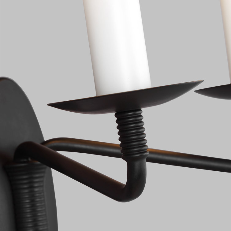 Sullivan Cone-Shaped White Iron Armed Sconce